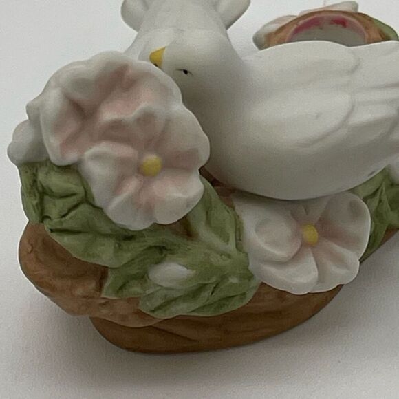 Vintage Avon 1985 Dove Pair On Flowered Branch Porcelain Candle Holder Figurine - Picture 11 of 12